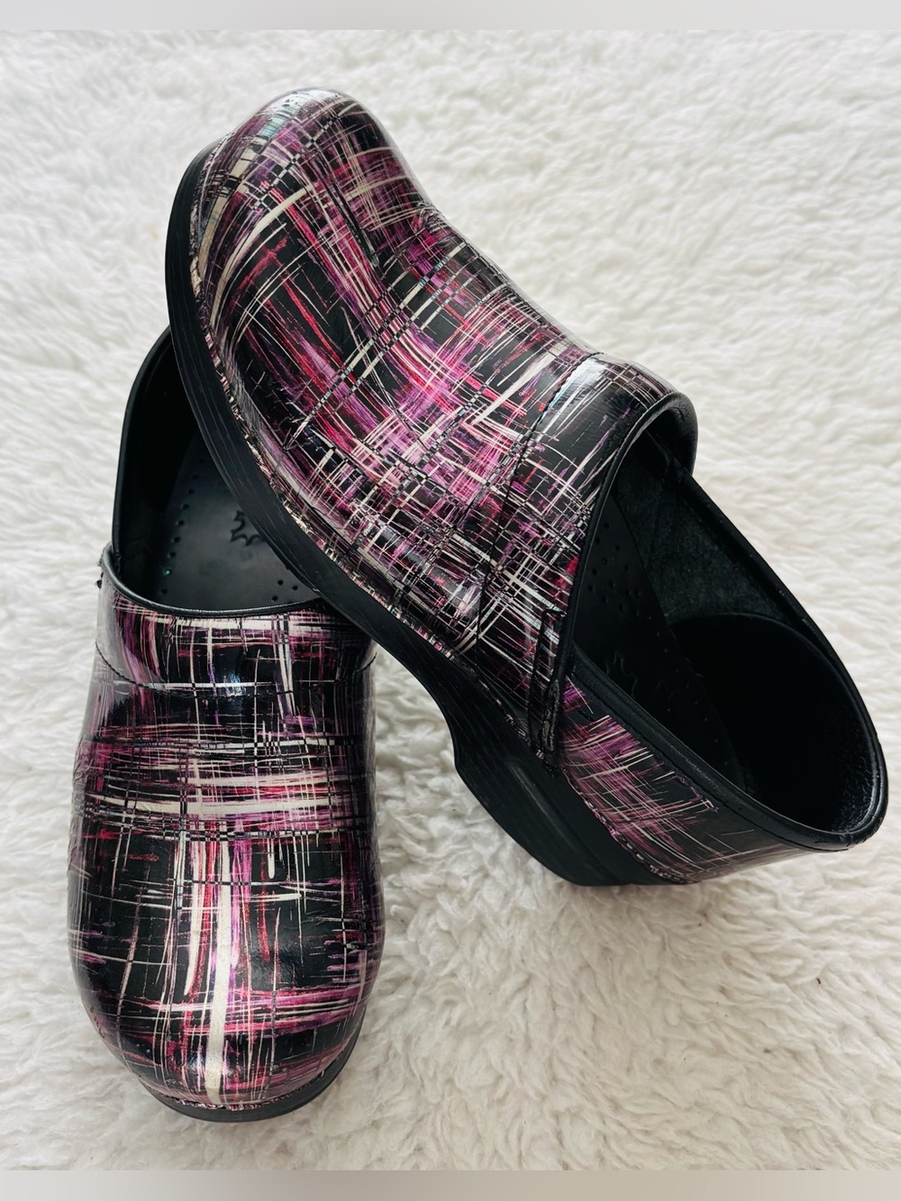 Dansko Patent Leather Multicolor Slip on Clogs Shoes size EU 39 - Picture 7 of 13
